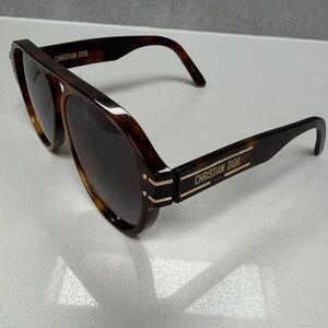 Dior Sunglasses in Tortoiseshell Brown with Gold Accents